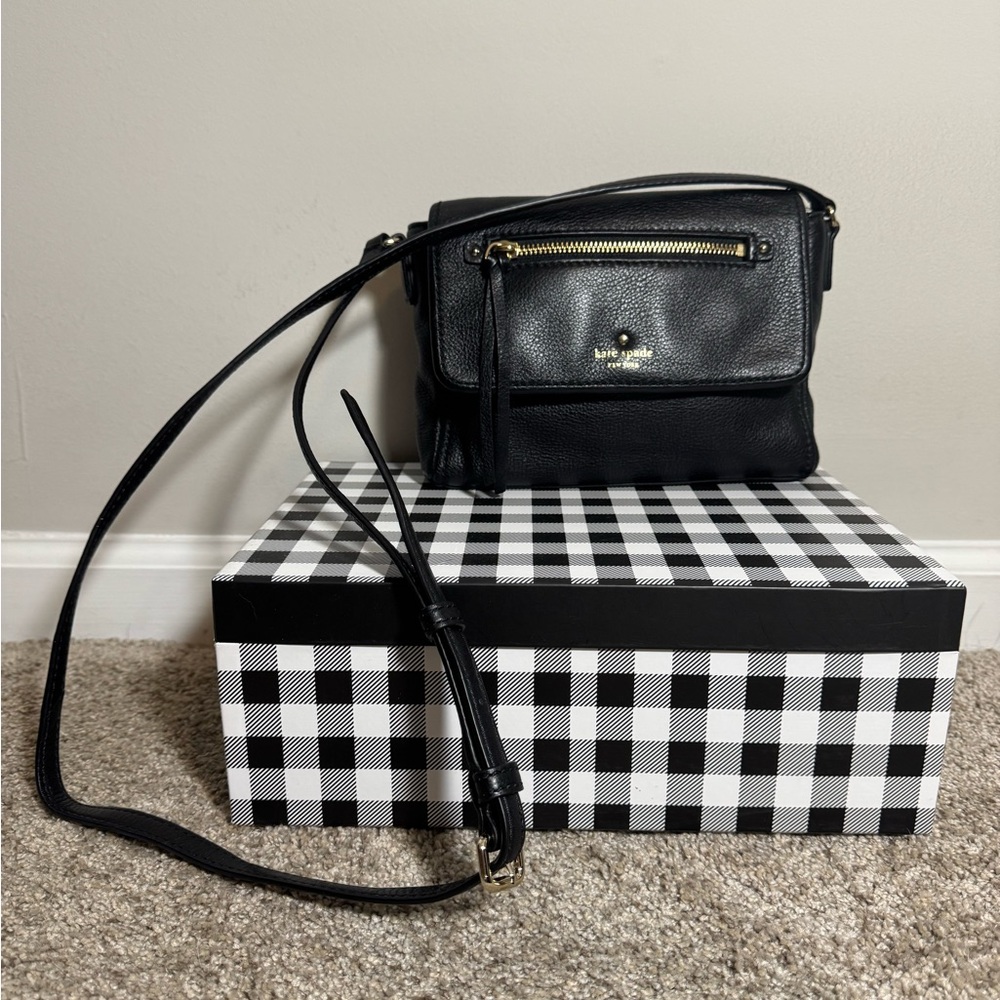 Kate Spade Black Crossbody Bag with Gold Details